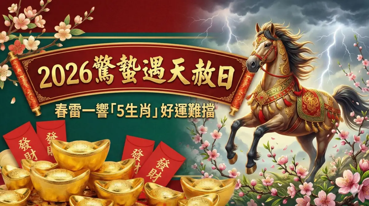 ▲2026驚蟄節氣是3月5日，適逢天赦日，命理專家邱彥龍表示，「5生肖」春雷一響，桃花與偏財運同時炸開。（圖／AI生成）