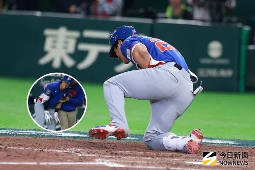 陳傑憲WBC手指被打歪痛苦跪地　日本球迷抱頭心碎：台灣隊長加油