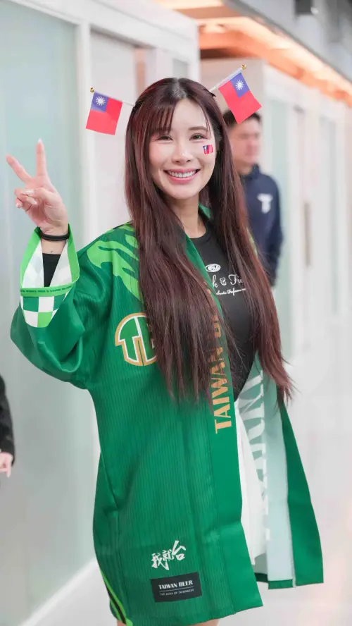 ▲沐妍此次是台啤應援團團長。（圖／記者張一笙攝）
