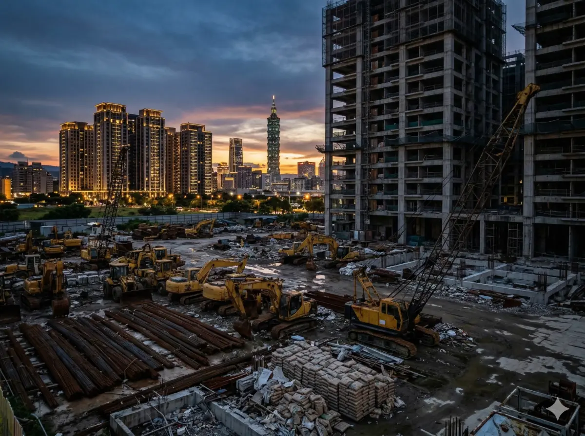 ▲房價硬挺「蓋房的先崩了」！2025 年全台營造業爆發歇業潮，高達 3,770 家廠商倒下。工地停擺、雜草叢生的荒廢畫面，已成為買房族最深層的「爛尾樓」交屋恐懼。（示意圖／Gemini 生成／NOWNEWS監製）