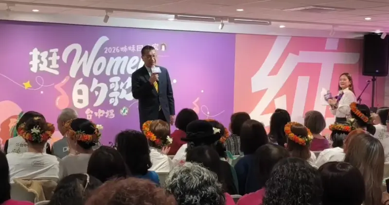    ▲徐國勇台中助選獻唱，卻選了一首外遇的歌。（圖／記者顏幸如攝，2026.03.05）  