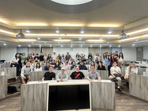 Swedish entrepreneur Elias shares his entrepreneurial experience at National Sun Yat-sen University in southern Taiwan. (LinkedIn, Elias)