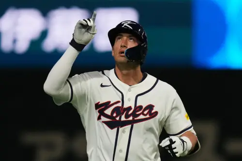 ▲在韓職重砲文保景與兩名韓裔美籍大聯盟強援惠特科姆（Shay Whitcomb）、瓊斯（Jahmai Jones）的聯手轟炸下，韓國隊最終以11：4輕鬆擊敗捷克隊，寫下本屆賽事的開門紅。（圖／美聯社／達志影像）