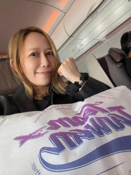 ▲瑪菲司（如圖）出發前往東京巨蛋，替台灣選手應援。（圖／瑪菲司Threads ＠halo_mavis）