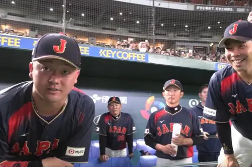 ▲這一次2026年在自家主場東京巨蛋首戰，由牧秀悟帶團隊賽前喊話，大家看到他很有朝氣的模樣忍俊不禁，包括井端弘和監督、大谷翔平和近藤健介都笑了出來。（圖／翻攝自日本武士隊IG）