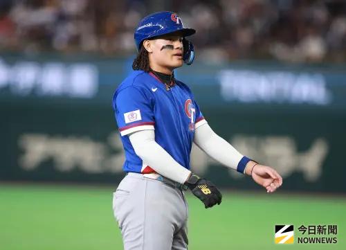 ▲WBC中華隊內野手張育成有雙安的好表現。（圖／記者葉政勳攝 ,2026.03.07）