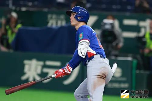 ▲中華隊費仔（Stuart Fairchild）今日在WBC對捷克，大棒一揮轟出滿貫砲，奠定中華隊大勝的基礎。（圖／記者葉政勳攝 ,2026.03.07）