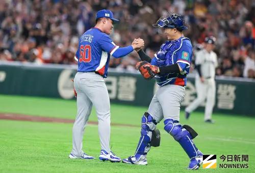 ▲WBC中華隊後援投手曾峻岳成功關門。（圖／記者葉政勳攝 ,2026.03.07）