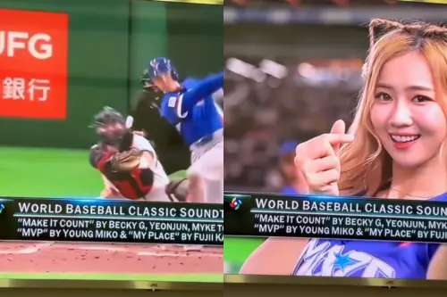 ▲費仔揮出滿貫全壘打的回放影片，大會導播給了秀秀子2秒特寫畫面。（圖／秀秀子Emily (ショウショウツ)Threads＠showshowz1124）