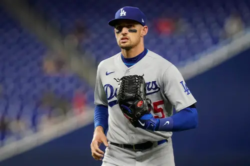 ▲「K湯」克雷湯普森（Klay Thompson）的親弟弟、效力於英國隊的外野手崔斯湯普森（Trayce Thompson），在比賽第二局上演了不可思議的「沒收全壘打」美技，讓全場觀眾目瞪口呆。（圖／美聯社／達志影像）