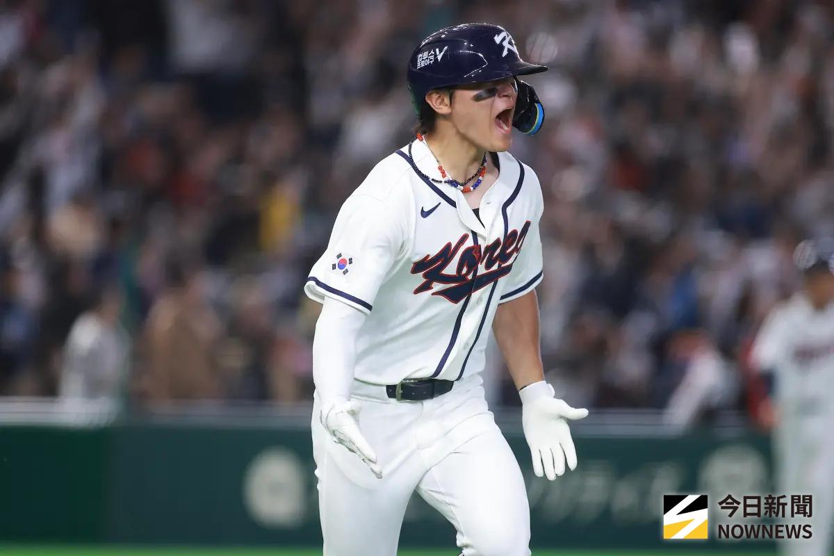  ▲WBC經典賽韓國隊三壘手金倒永從中華隊投手林維恩手中敲出逆轉2分砲。（圖／記者葉政勳攝 ,2026.03.08）