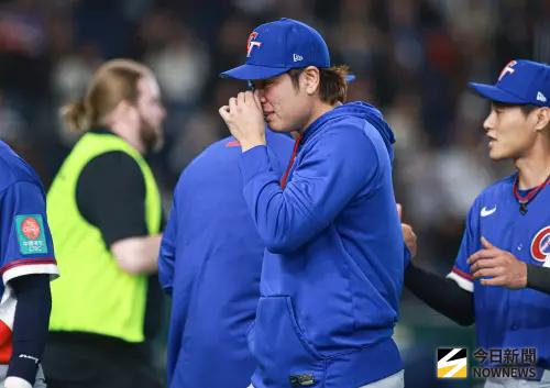 ▲WBC中華隊以5:4擊敗韓國隊，賽後古林睿煬哭到泣不成聲。（圖／記者葉政勳攝 ,2026.03.08）