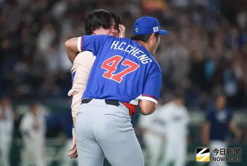 ▲WBC中華隊以5:4擊敗韓國隊，賽後投手孫易磊哭到滿臉漲紅。（圖／記者葉政勳攝 ,2026.03.08）