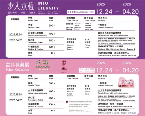 ▲富邦美術館票價一覽。（圖／富邦美術館）