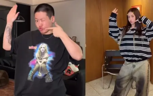 ▲陳土豆（左）推出的〈Ms.Potato〉太洗腦，安心亞（右）居然也跟著跳。（圖／安心亞IG@xinya_an、陳土豆IG@bostickchen）