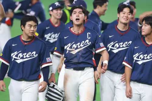 ▲韓國隊在今（9）日晚間以7：2擊敗澳洲，成功達成「淨勝 5分且失分2分以內」的奇蹟條件。（圖／記者葉政勳攝）