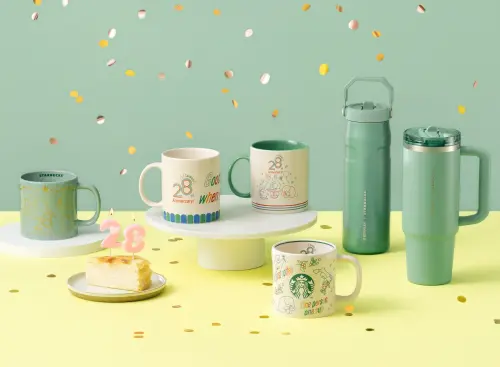 ▲星巴克28週年系列，以插畫本土山林精神的台灣黑熊、及棲息於在地咖啡產地的多樣生態動物。（圖／星巴克starbucks.com.tw）