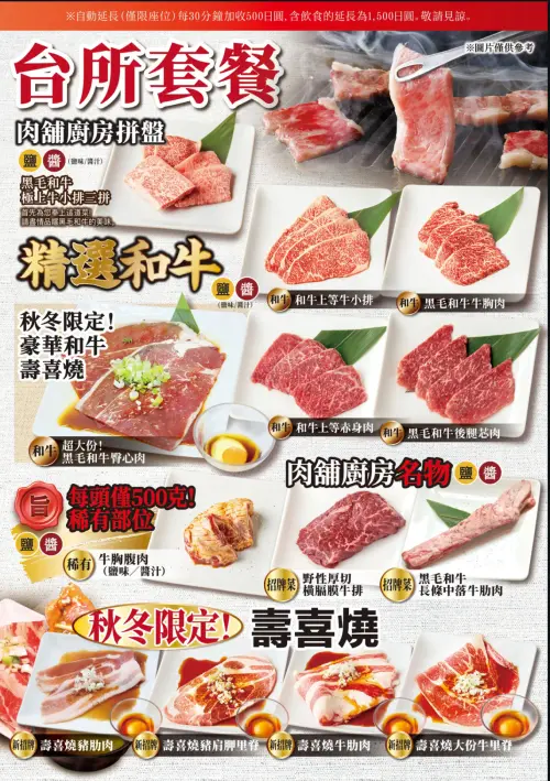 ▲「肉屋の台所」6050元吃到飽菜單（圖／翻攝肉屋の台所官網https://nikuyanodaidokoro.com）