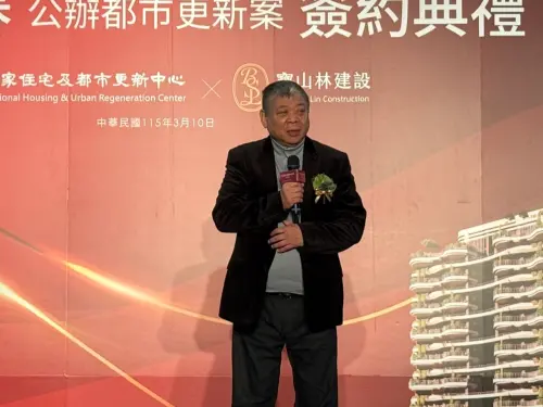 ▲祝文宇表示，在台北市做都更，整合方面很困難，要感謝國家住都中心先幫他們將地主戶整合完畢，讓他們能有「坐享其成」的機會。（圖／記者張家瑋攝）