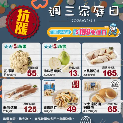 ▲全聯周三限定，生鮮蔬果特價，包括花椰菜、珍珠芭樂都特價。（圖／翻攝自APP）