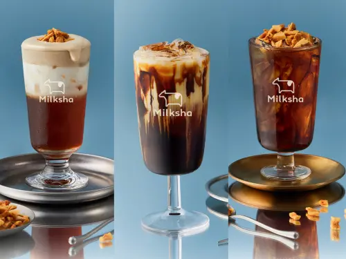 ▲迷客夏3月11日開賣新品，左起：「焦糖雲朵拿鐵」大杯75元、「鹽味焦糖伯爵拿鐵」中杯55元／大杯65元、「焦糖脆奇紅茶」45元。（圖／迷客夏milksha.com）