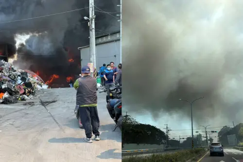 快訊／南投市民緊閉門窗！回收堆置場惡火　大量床墊燃燒黑煙狂竄
