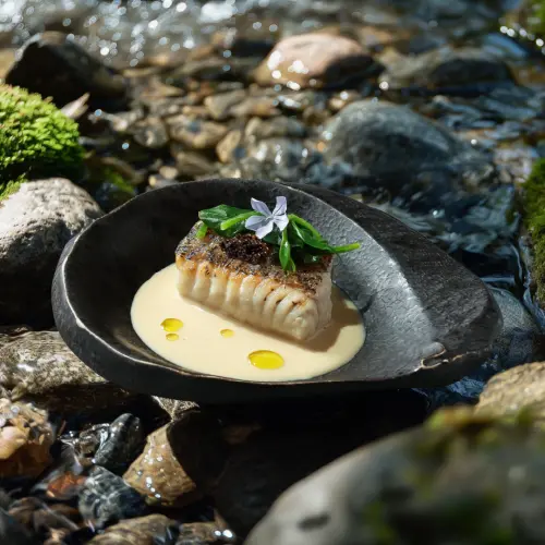 ▲王品阪前鐵板燒最新優惠，免費送吃「魚子醬龍虎斑佐乳酪味噌」。（圖／王品集團提供）