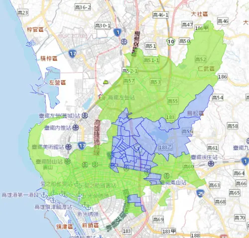 ▲此次停水及降壓措施預計自3月22日上午8點開始至晚間8點結束，三民區、鳳山區及鳥松區部分里別約12萬戶將停水，新興區、苓雅區、鼓山區等10個行政區則有約36萬戶採取降壓供水措施。（圖／台灣自來水公司web.water.gov.tw/）