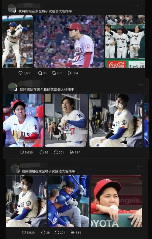 ▲WBC開打後，大谷翔平的各種迷因照瘋傳，討論超熱烈。（圖／翻攝Threads）