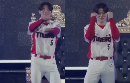 ▲金倒永被挖出曾在舞台上大跳Rosé的〈APT.〉。（圖／IG@forever_kiatigers）