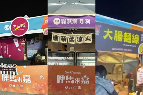 ▲台灣燈會特色市集美食眾多，除了南霸天「茶之魔手」以外，還有糖葫蘆、大腸麵線等都備受老饕喜愛。（圖／翻攝嘉義綠豆大小事臉書、Threads）