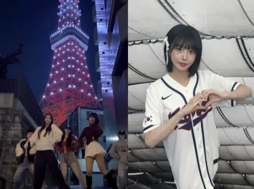 ▲千昭允（右）曬出同框車榮玹、徐賢淑熱舞影片，在東京鐵塔下畫面壯觀。（圖／翻攝自千昭允IG）