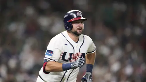 ▲雖然美國擁有三名上季「50轟級」的重砲手賈吉（Aaron Judge）、舒瓦伯（Kyle Schwarber）與勞雷（Cal Raleigh），但今日前四棒合計15打數僅2安打，5場比賽下來全隊僅產出7發全壘打。（圖／美聯社／達志影像）