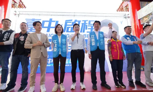 ▲江啟臣今天在南區醒修宮舉辦第4場見面會。（圖／江啟臣提供，2026.03.14）