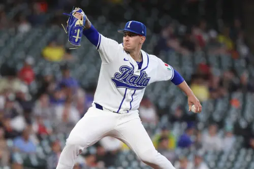 ▲阿爾代厄里（Sam Aldegheri）在本屆經典賽預賽面對巴西時，他主投4.2局僅被敲1安，瘋狂飆出8次三振，成為義大利能挺進淘汰賽的最大關鍵。（圖／美聯社／達志影像）