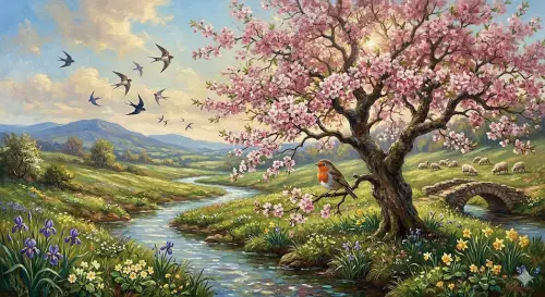 ▲2026年春分的交節氣時間落在3月20日晚上10時45分42秒，生肖豬、兔、羊三者形成「亥卯未」三合木局，在春分木氣最強的時候，本命五行容易獲得天地正氣的加持。（圖／AI製圖、記者賴禹妡製）