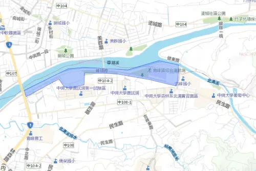 ▲台中霧峰區3月16日停水範圍一次看。（圖／台灣自來水公司water.gov.tw/）