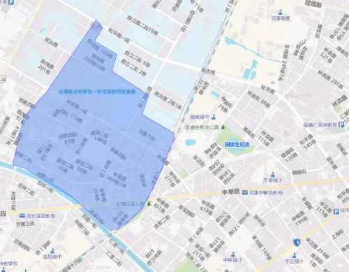 ▲花蓮縣吉安鄉3月16日停水範圍一次看。（圖／台灣自來水公司water.gov.tw/）