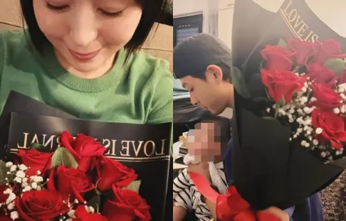 ▲劉品言（左）曬出連晨翔（右）情人節送的玫瑰花束。（圖／劉品言IG@esther88）