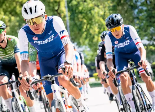 ▲中華隊小將張祐誠( 中)單站18表現最佳。（圖／國際自由車環台賽）