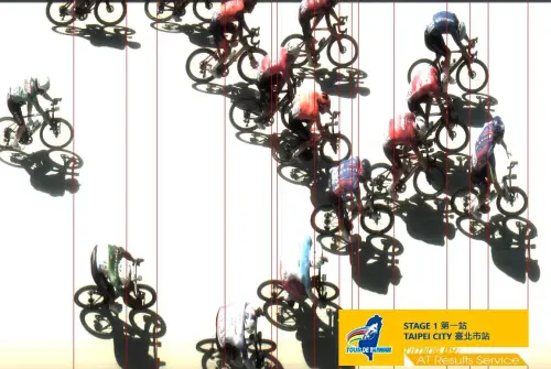 ▲臺北市正式點燃戰火，首站「臺北市站」終點衝線。（圖／國際自由車環台賽）