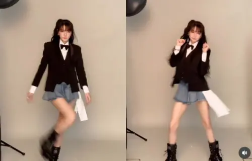 ▲謝金燕辣跳韓國女團MEOVV的歌曲。（圖／謝金燕IG@jeanniehsieh___bbb）