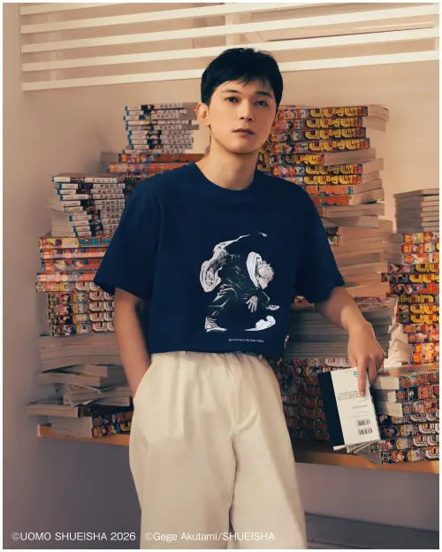 ▲日本演員吉澤亮演繹 UNIQLO MANGA UT 集英社 100 周年系列。（圖／UNIQLO提供、Photo Shunya Arai [YARD]）