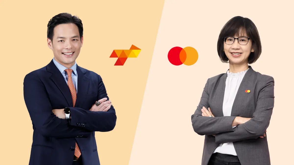 ▲萬事達卡與富昇數位簽署合作備忘錄，推動虛擬資產創新應用。圖右為萬事達卡台灣區董事總經理陳懿文，左為台灣大哥大總經理暨富昇數位董事長林之晨 。（圖／萬事達卡提供）