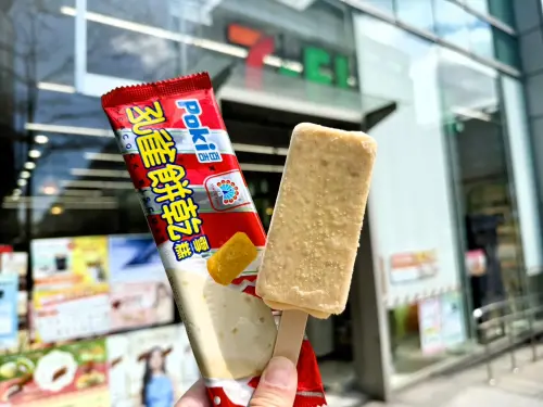 ▲孔雀餅乾雪糕主體比一般冰棒體積小，外包裝充滿回憶感。（圖／記者黃韻文攝）