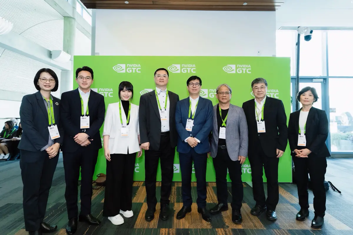 ▲陳其邁率領市府團隊出席NVIDIA GTC大會，高雄透過燈塔計劃，以城市影像與資料分析建構智慧治理應用，成為輝達官網所展示的城市治理典範案例。（圖／高市府提供）