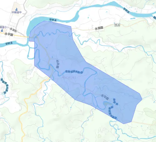 ▲南投縣中寮鄉3月18日停水範圍一圖看完。（圖／台灣自來水公司water.gov.tw/）