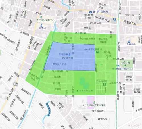 ▲台中市南屯區3月18日停水、降壓範圍一圖看完。（圖／台灣自來水公司water.gov.tw/）