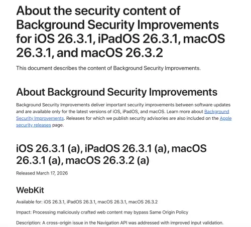 ▲蘋果支援發出最新公告，呼籲用戶盡快更新，避免誤入惡意網站而讓自己手機內的資料遭到竊取。（圖／記者周淑萍攝）