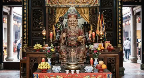 ▲土地公如同長者，午後有休息習慣，因此祭拜黃金時段建議在早上至中午前完成。（圖／AI製圖、記者賴禹妡製）